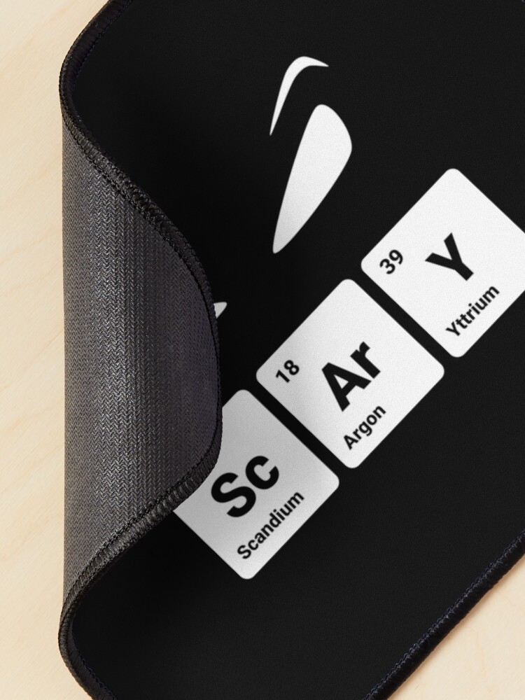 Alternate view of Scary! Halloween Eyes Periodic Table Elements Scandium Argon Yttrium Mouse Pad