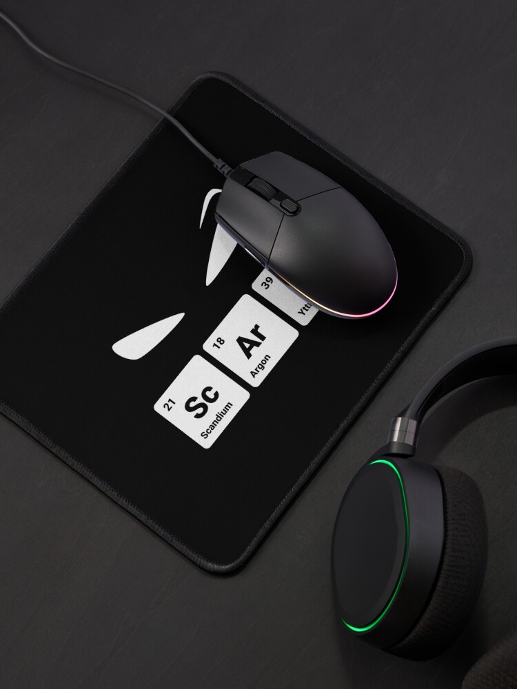 Alternate view of Scary! Halloween Eyes Periodic Table Elements Scandium Argon Yttrium Mouse Pad