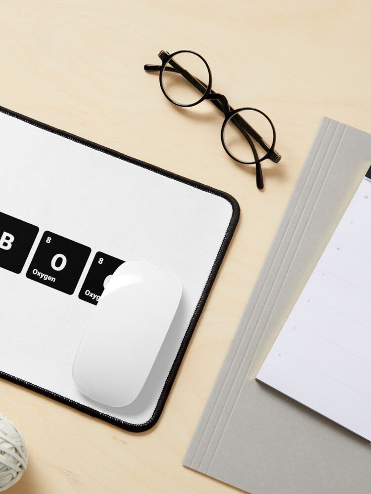 Alternate view of BOO! Scary Halloween Periodic Table Elements Boron Oxygen (Inverted) Mouse Pad