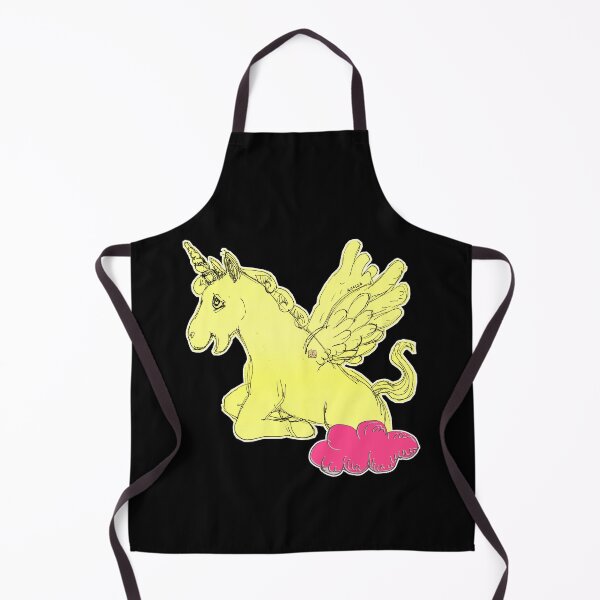 Item preview, Yellow Unicorn Horse Popping Up From A Cloud (Original Drawing by ACCI) designed and sold by VanyssaGraphics.