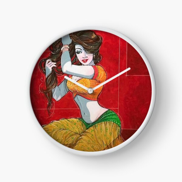 Beautiful Indian Woman Artwork BabyBee Clock