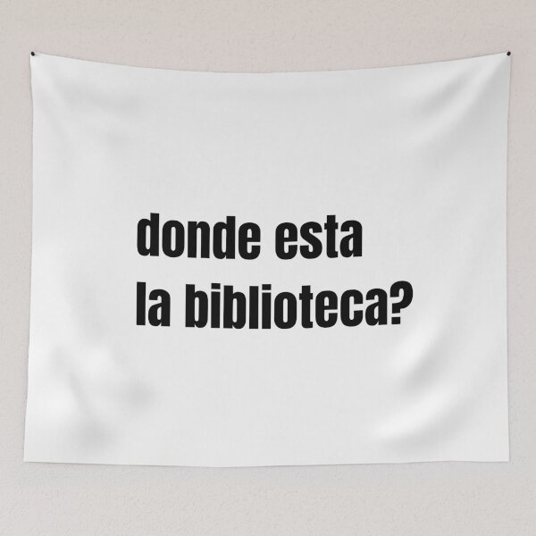 Item preview, Donde esta la biblioteca? designed and sold by Tee-Star.