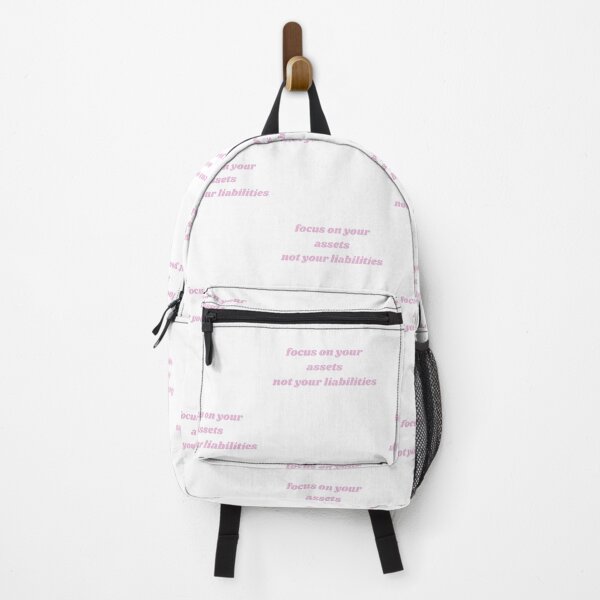 Item preview, focus on your assets not your liabilities white and pink designed and sold by LePetitAtelierG.
