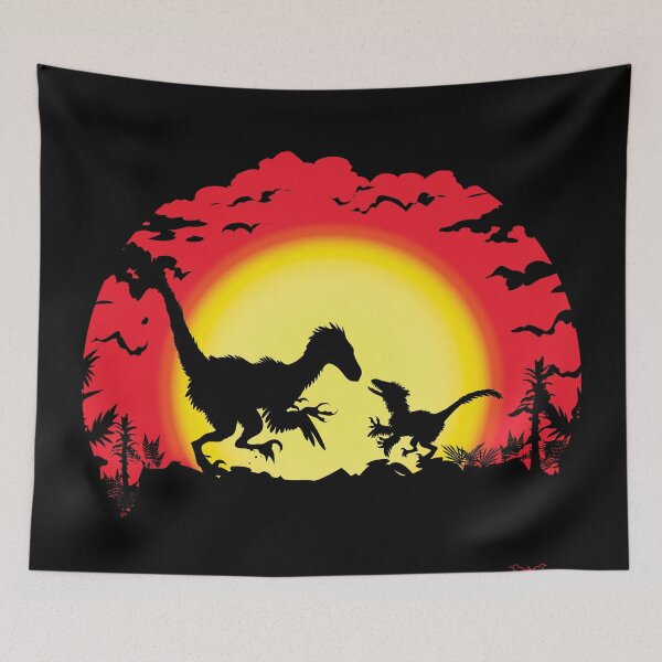 Item preview, Raptor Dinosaur Sunset  designed and sold by StressFreeThds.