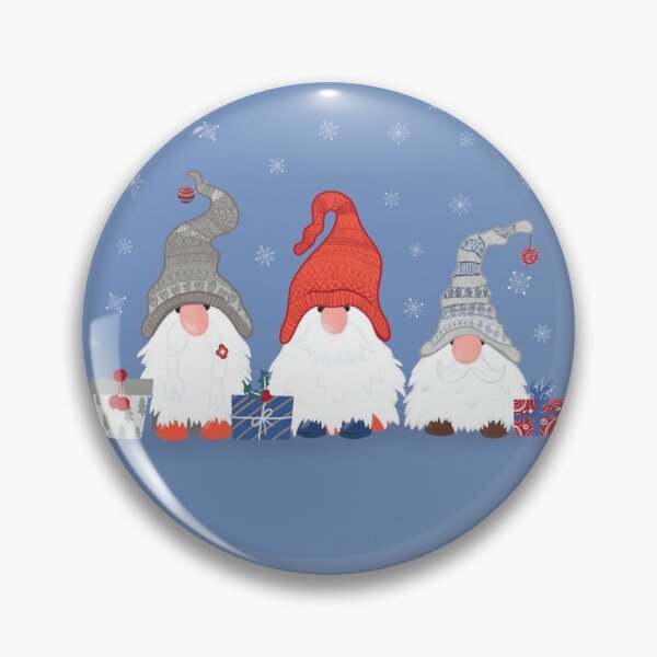 Item preview, Three Christmas Gnomes with Snowflakes and Presents on Pale Blue designed and sold by NattyDesigns.