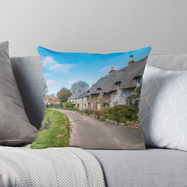 Spring At Winkle Street Isle Of Wight Throw Pillow