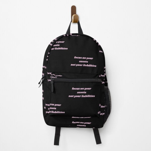 Item preview, focus on your assets not your liabilities black and pink designed and sold by LePetitAtelierG.
