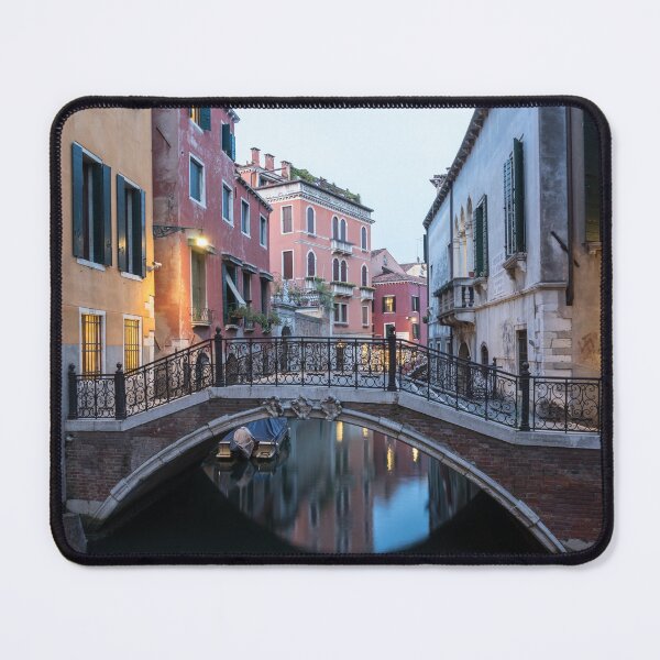 Item preview, The Magic of Small Canals in Venice Italy - Charismatic Wrought Iron Bridge  designed and sold by Georgia Mizuleva.