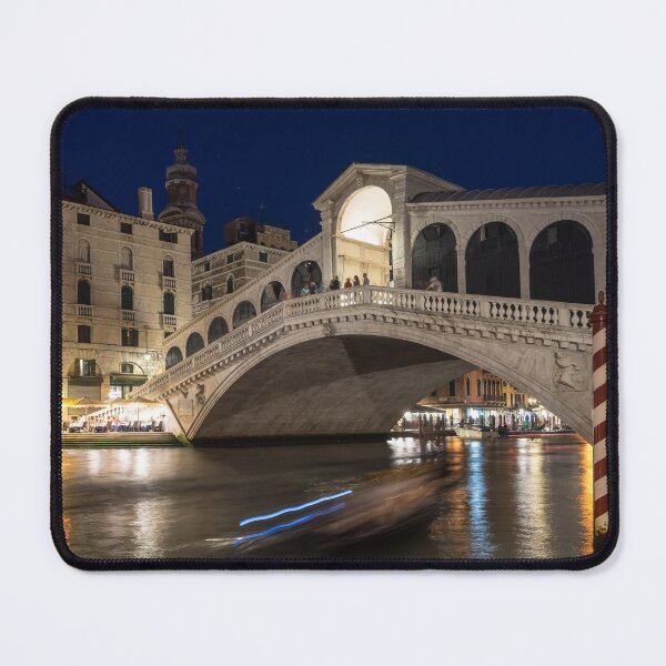 Item preview, Rialto Bridge Midnight - Slow Mo Boats Light Trails designed and sold by Georgia Mizuleva.