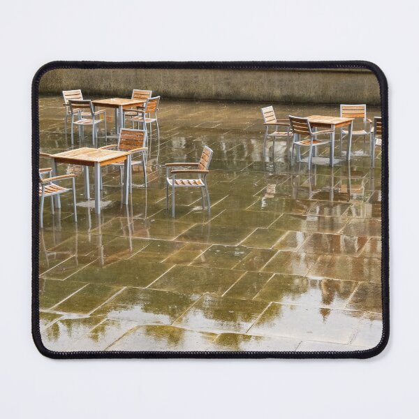 Item preview, Rainy London Reflections - Deserted Alfresco Cafe designed and sold by Georgia Mizuleva.