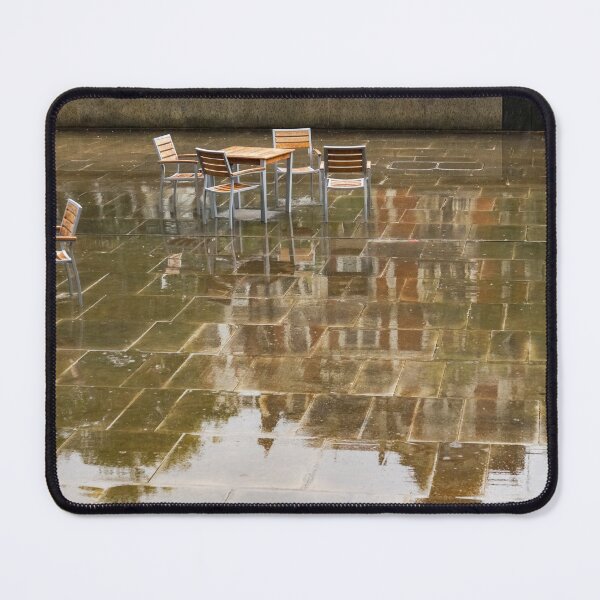 Item preview, Rainy London Reflections - Deserted Courtyard Cafe designed and sold by Georgia Mizuleva.