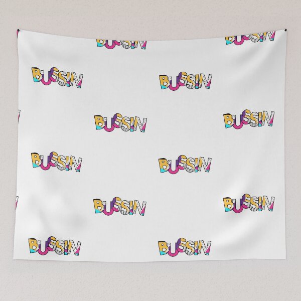 Item preview, bussin' gen z meme phrase 80's pattern designed and sold by Captain-Jackson.