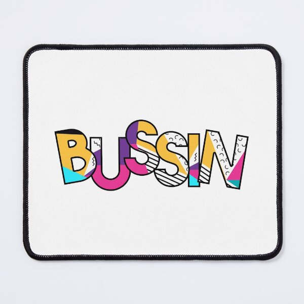 Item preview, bussin' gen z meme phrase 80's pattern designed and sold by Captain-Jackson.
