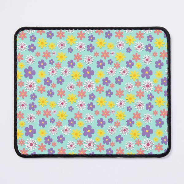 Item preview, Colorful flowers over turquoise pattern designed and sold by RafaelLima7.