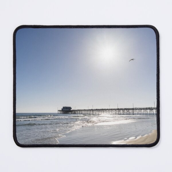 Item preview, Sunshiny SoCal Beachscape with Bird - Newport Beach Pier Orange County California designed and sold by Georgia Mizuleva.