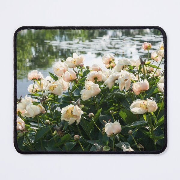 Item preview, On the Edge of the Pond - Soft Pink Peony Garden Abloom designed and sold by Georgia Mizuleva.