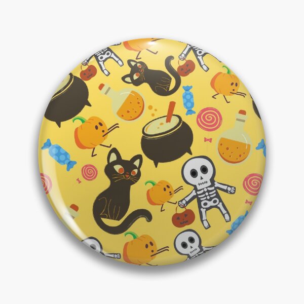Item preview, Squash Goals Yellow Light Yellow Halloween Cat Skull Candy Pumpkin pattern designed and sold by IMYGREAT32.