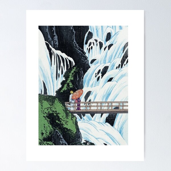 Item preview, Japanese Art Shiragumo Waterfall of Nikkō (1910) by Hiroaki Takahashi designed and sold by Daebakshop.
