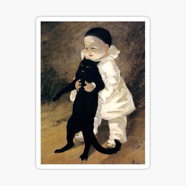 Item preview, Pierrot et le Chat (Pierrot and cat)  _Théophile Alexandre Steinlen Painter (1859-1923) designed and sold by HomeGallery.