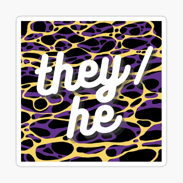 watery they he pronoun nonbinary trans pride Sticker