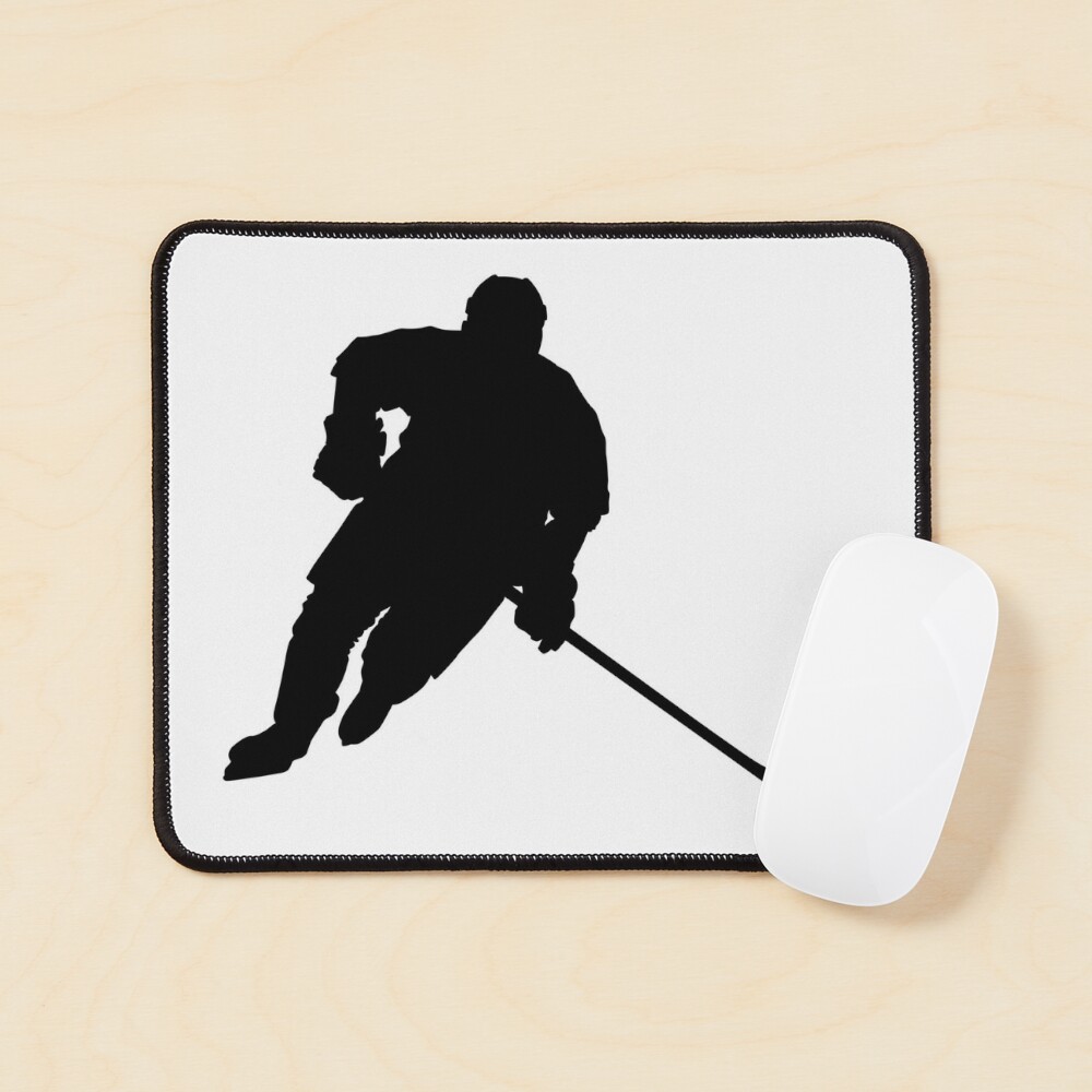 Hockey team label vector illustration. ice hockey player in helmet, uniform  and skates, puck with text. sport or fan