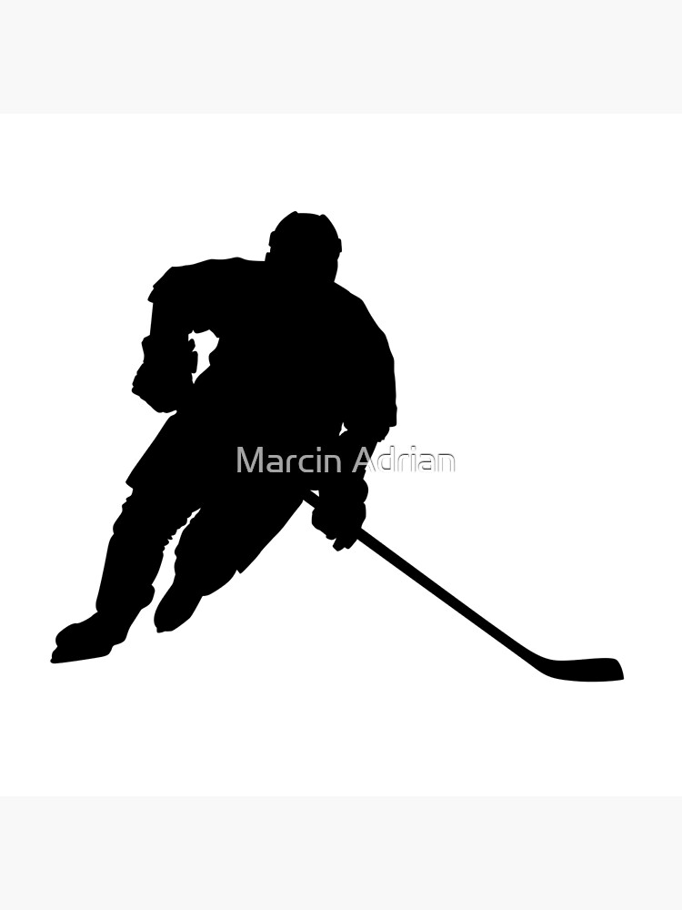 Ice hockey player in full equipment while playing ice hockey Art Print by  Marcin Adrian