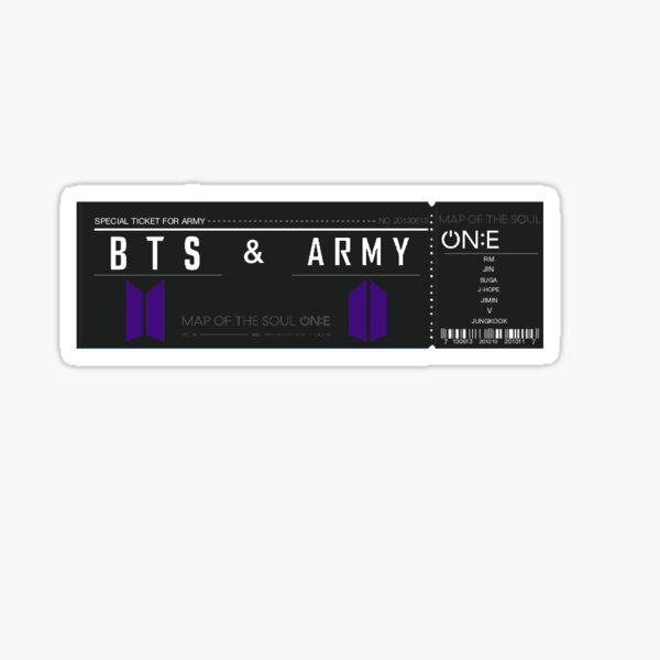 bts ticket stickers for sale redbubble