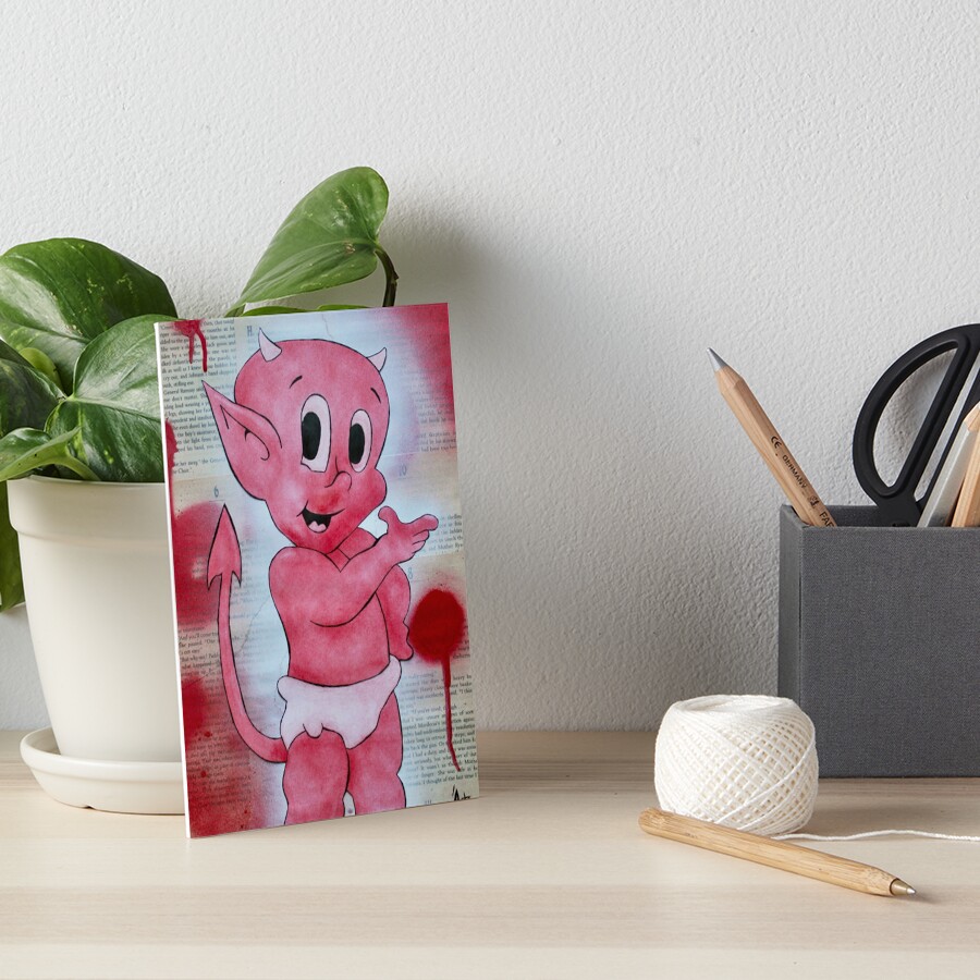 "Cute red devil spray paint" Art Board Print by astakatrinag Redbubble