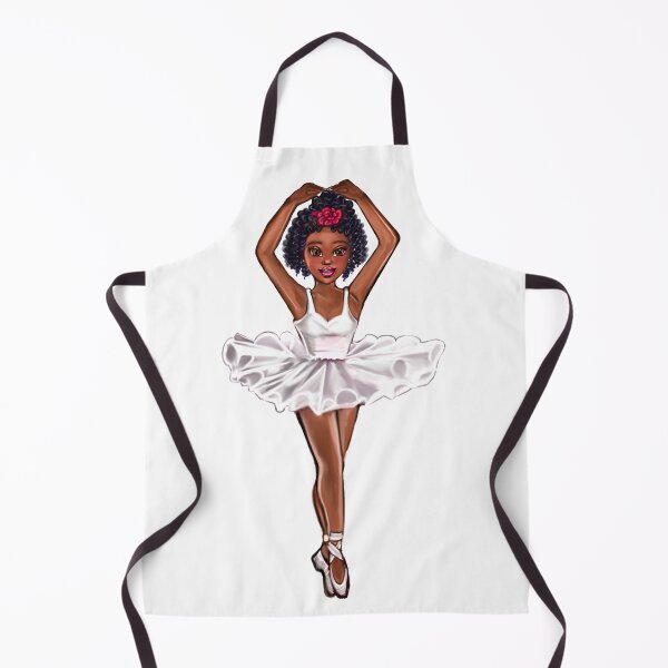 Item preview, African American ballerina in white tutu and pink rose - anime manga brown skin ballerina designed and sold by Artonmytee.