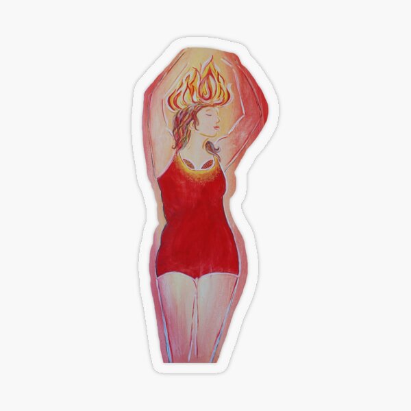 Ella es el fuego Pegatina transparente