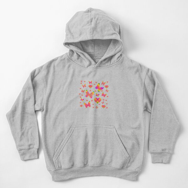 Butterflies And Hearts Of Love 2 Kids Pullover Hoodie