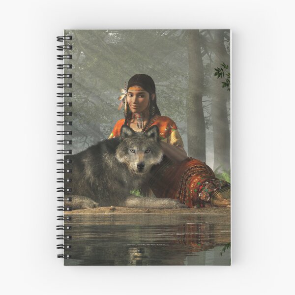 Item preview, Native American Woman and Wolf  designed and sold by Daniel Eskridge.