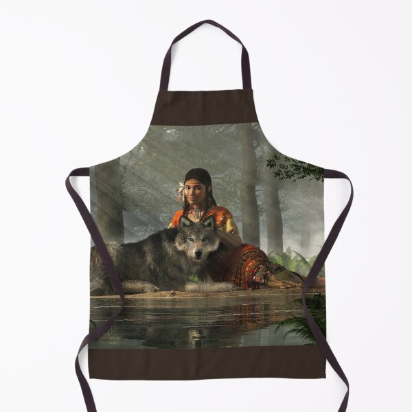 Item preview, Native American Woman and Wolf  designed and sold by Daniel Eskridge.
