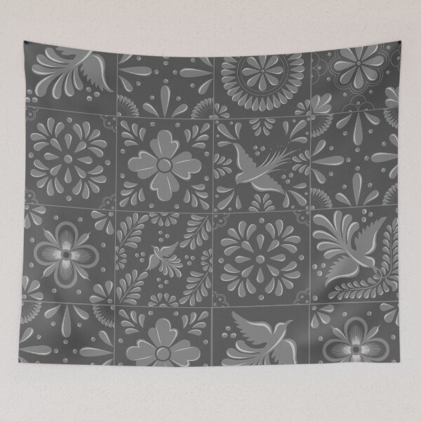 Item preview, Mexican Gray Talavera Tile Pattern by Akbaly designed and sold by Akbaly.
