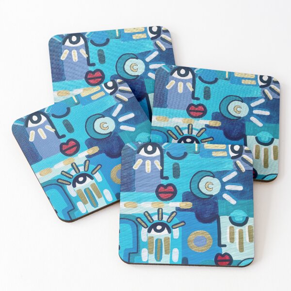 Item preview, Colorful abstract faces - Art print designed and sold by Ysivie.