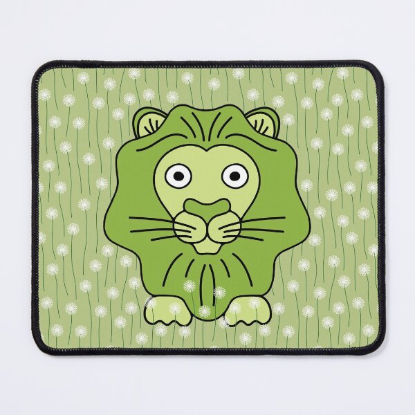 Item preview, Cute cartoon lion in a field of dandelions - Green and black designed and sold by Twist Design.