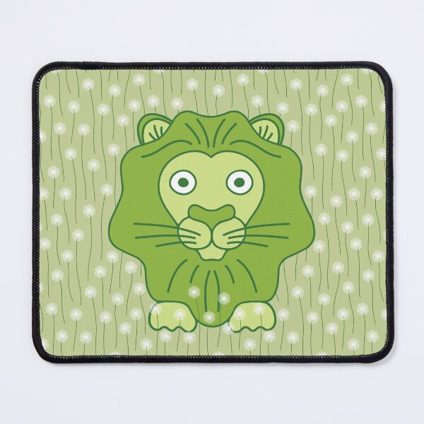 Item preview, Cute cartoon lion in a field of dandelions - Light Green designed and sold by Twist Design.
