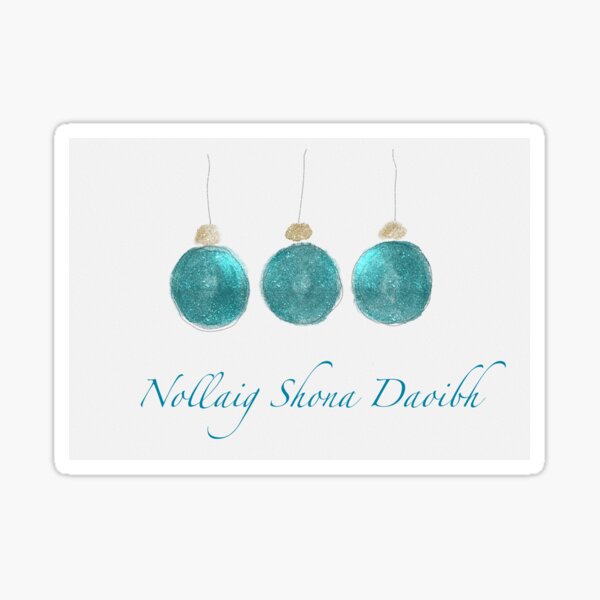 "Merry Christmas Irish Language card Nollaig Shona Daoibh" Sticker