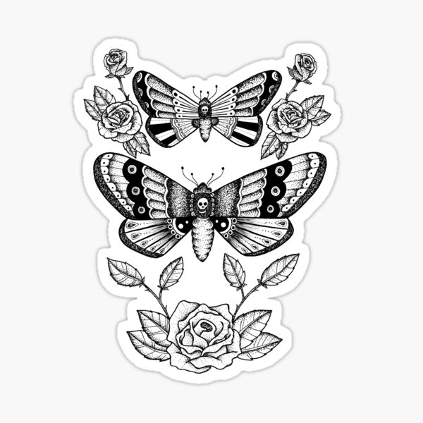 Deathheadhawk Moth Badge Reel Holder Retractable Nurse Calaveras Goth Dark  Art Vintage Antique Wings Gothic Brooch Black Skull Butterfly 