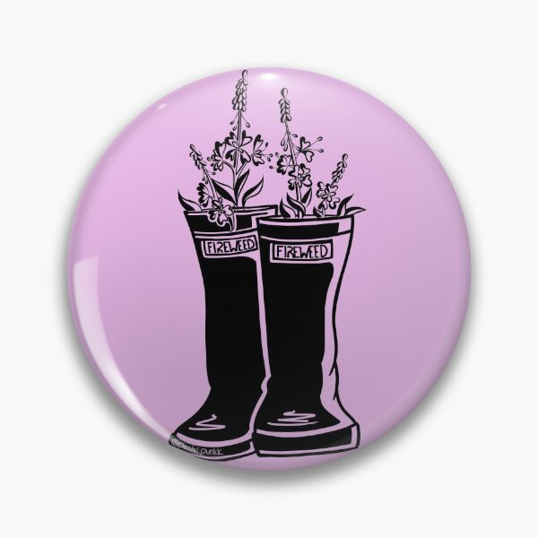 Item preview, Fireweed Black Lineart Rain Boot designed and sold by Krystal Thomas.