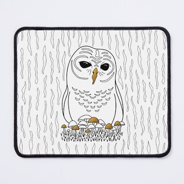Item preview, Adorable cute owl in black and white with gold details, wild woodland bird designed and sold by Twist Design.