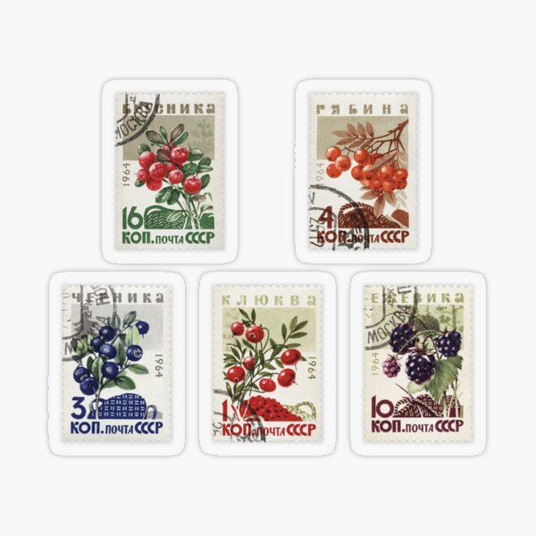 Watercolor Postal Stamps Sticker for Sale by AK & Co.
