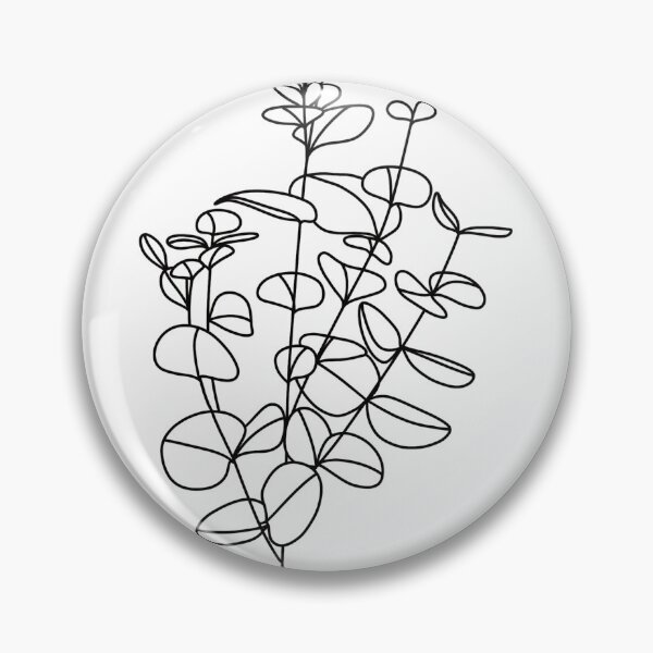 Item preview, Simple Silver Dollar Eucalyptus Line Drawing  designed and sold by makesbymiss.