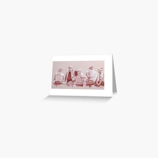 'Waiting to Start' in Conte Crayons Greeting Card