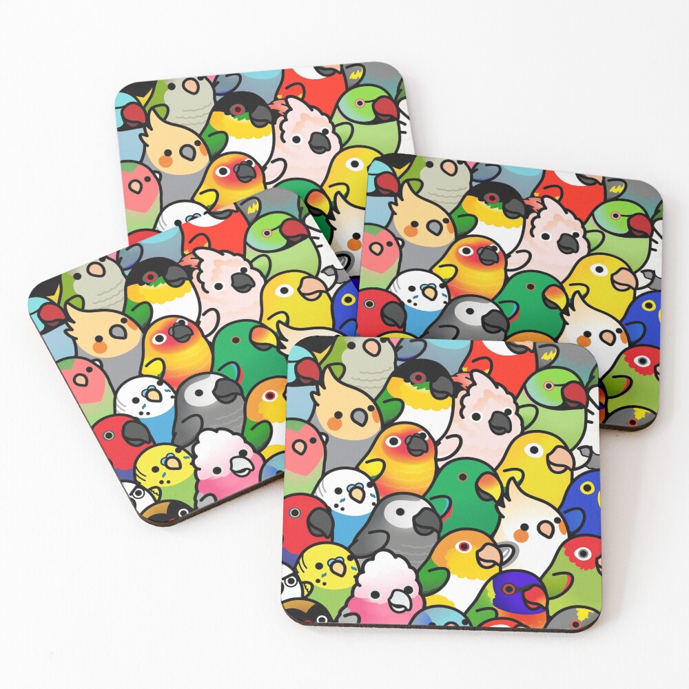 Everybirdy Pattern Coasters (Set of 4)