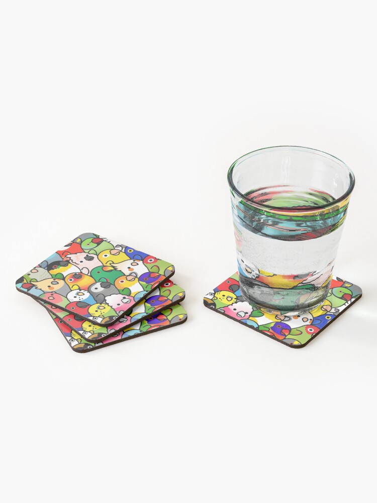 Alternate view of Everybirdy Pattern Coasters (Set of 4)