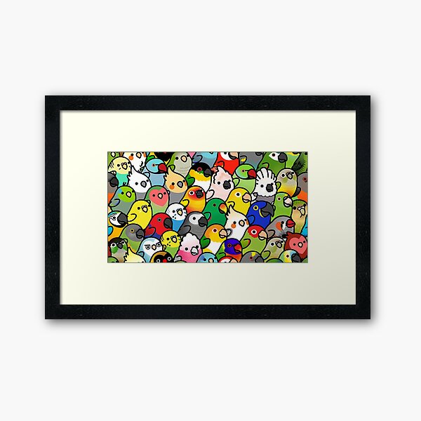 Everybirdy Pattern Framed Art Print