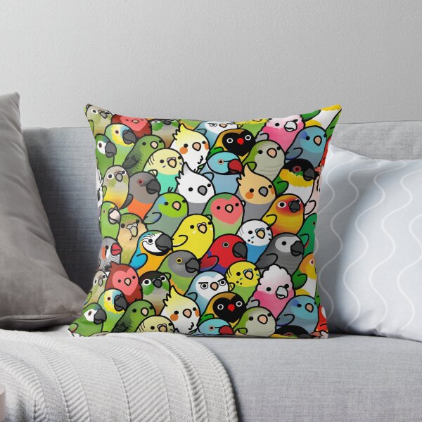 Everybirdy Pattern Throw Pillow
