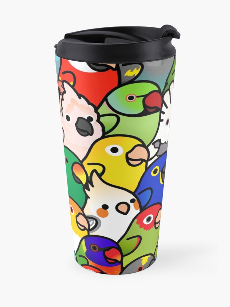 Alternate view of Everybirdy Pattern Travel Coffee Mug