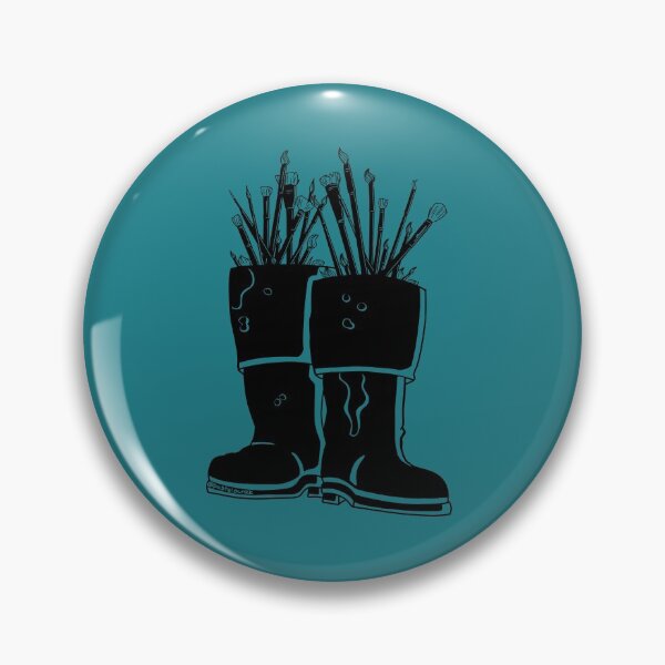 Item preview, Paint Brush Black Lineart Rain Boot designed and sold by Krystal Thomas.